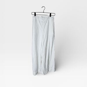 Halston Linen Blend Cream Color Wide Leg Trousers Size Small (L)